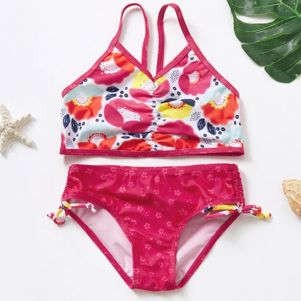 New 2021 Children's Swimwear Two Piece Flamingo