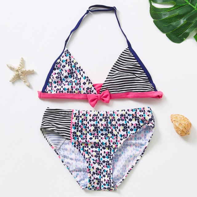 New 2021 Children's Swimwear Two Piece Flamingo