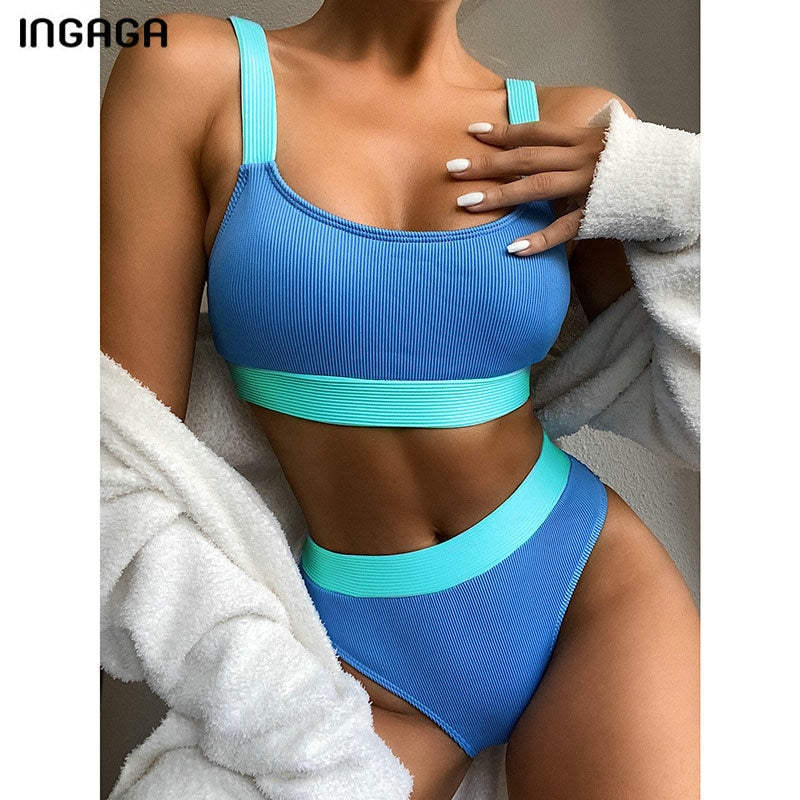 INGAGA High Waist Bikinis 2021 Swimsuits